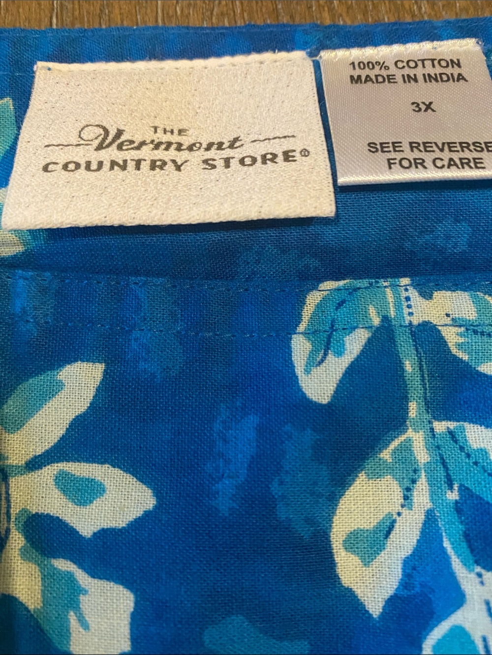 The Vermont Country Store Blue Floral Print Cotton Dress - Picture 6 of 11